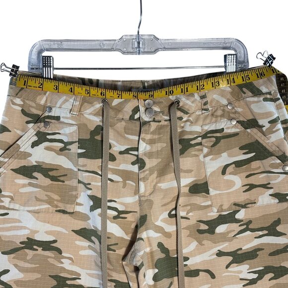 Camo Print Womens Cropped Pants Size 12 By Cato With Drawstring Waist & Pockets - Picture 8 of 10